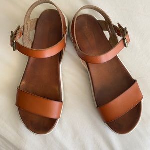 Mia Brown Leather Sandals